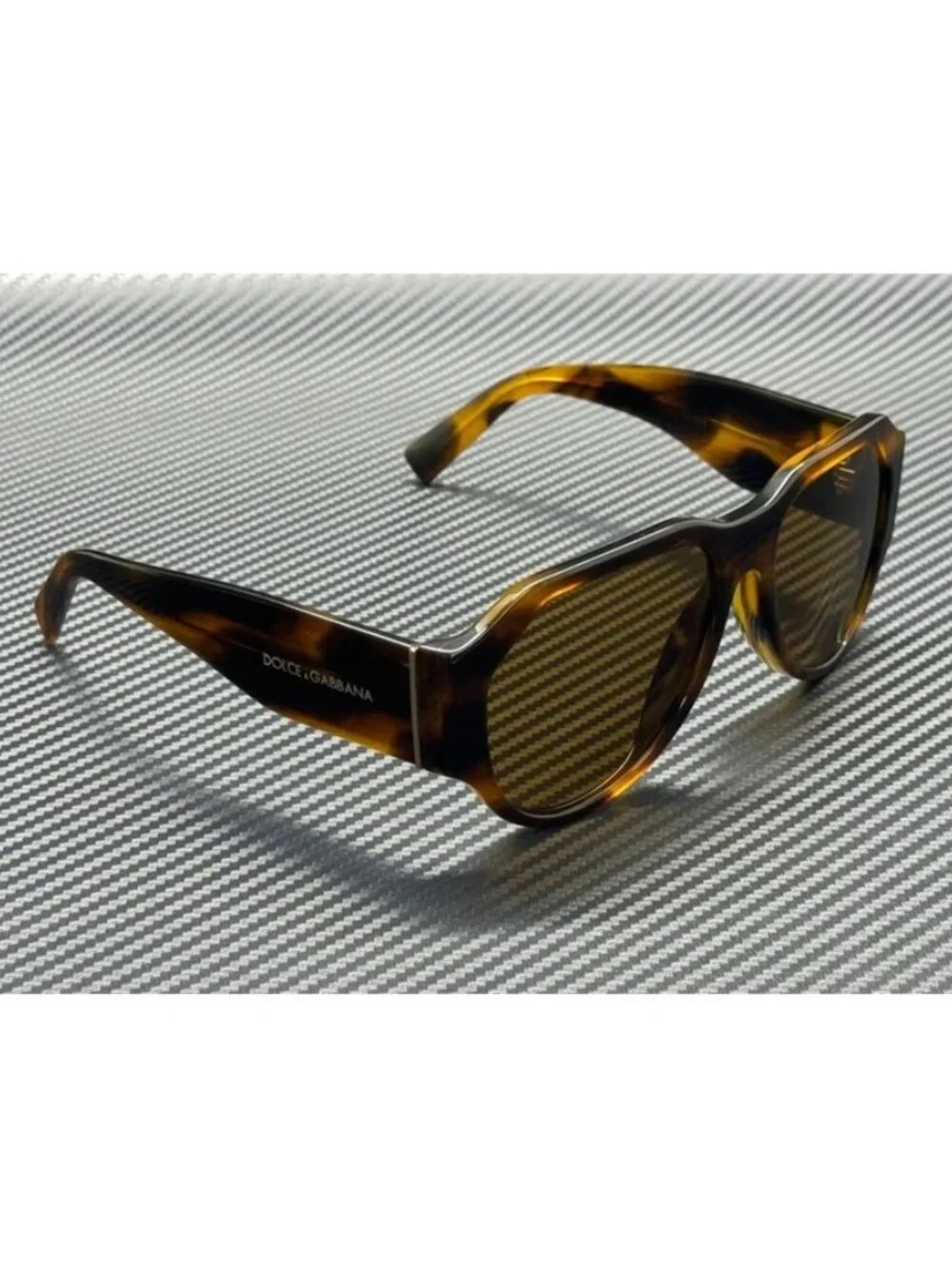 New Dolce & Gabbana Men Striped Brown Sunglasses 58-18-140